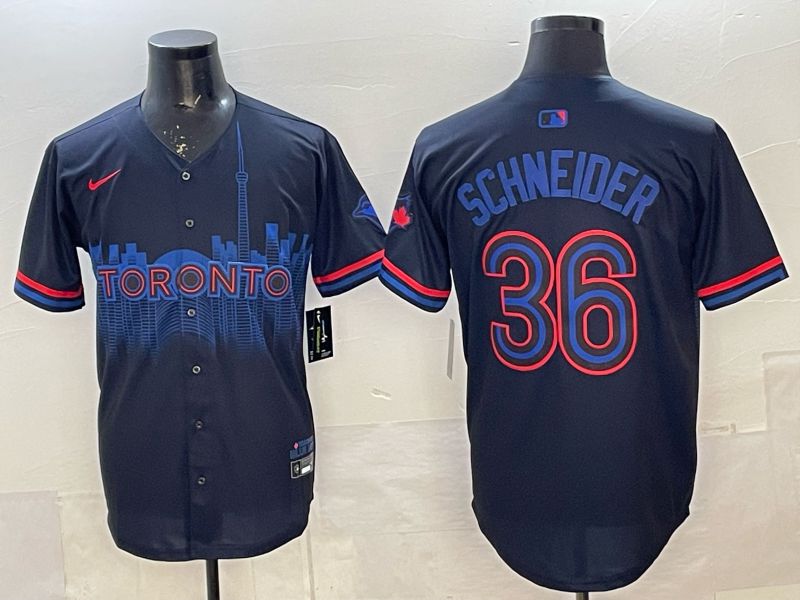 Men 2025 Nike Toronto Blue Jays #36 Schneider Blue Game MLB Jersey 012->toronto blue jays->MLB Jersey